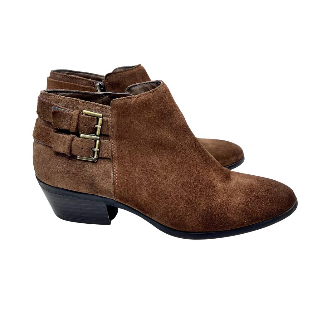 Sam Edelman Petal Suede Ankle Boots Booties Shoes Brown Womens 7.5